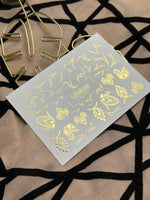 Nail Water Decal Fg-015 | Botanical Water Slide Nail Decals with Gold Foil | Elegant Leaf Designs - UASLIDER