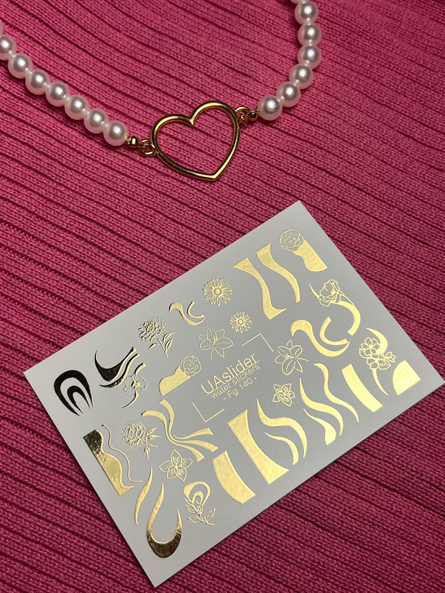 Adesivi per unghie a decalcomania d'acqua Fg-140 | Adesivi per unghie a scivolamento d'acqua con onde dorate e fiori | Tatuaggi eleganti per unghie