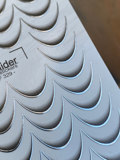 Nagel Wasserabziehbild CF-329 | Französische Wasserfolien Nagelabziehbilder | Schwarz und Silber Farbverlauf Spitzen