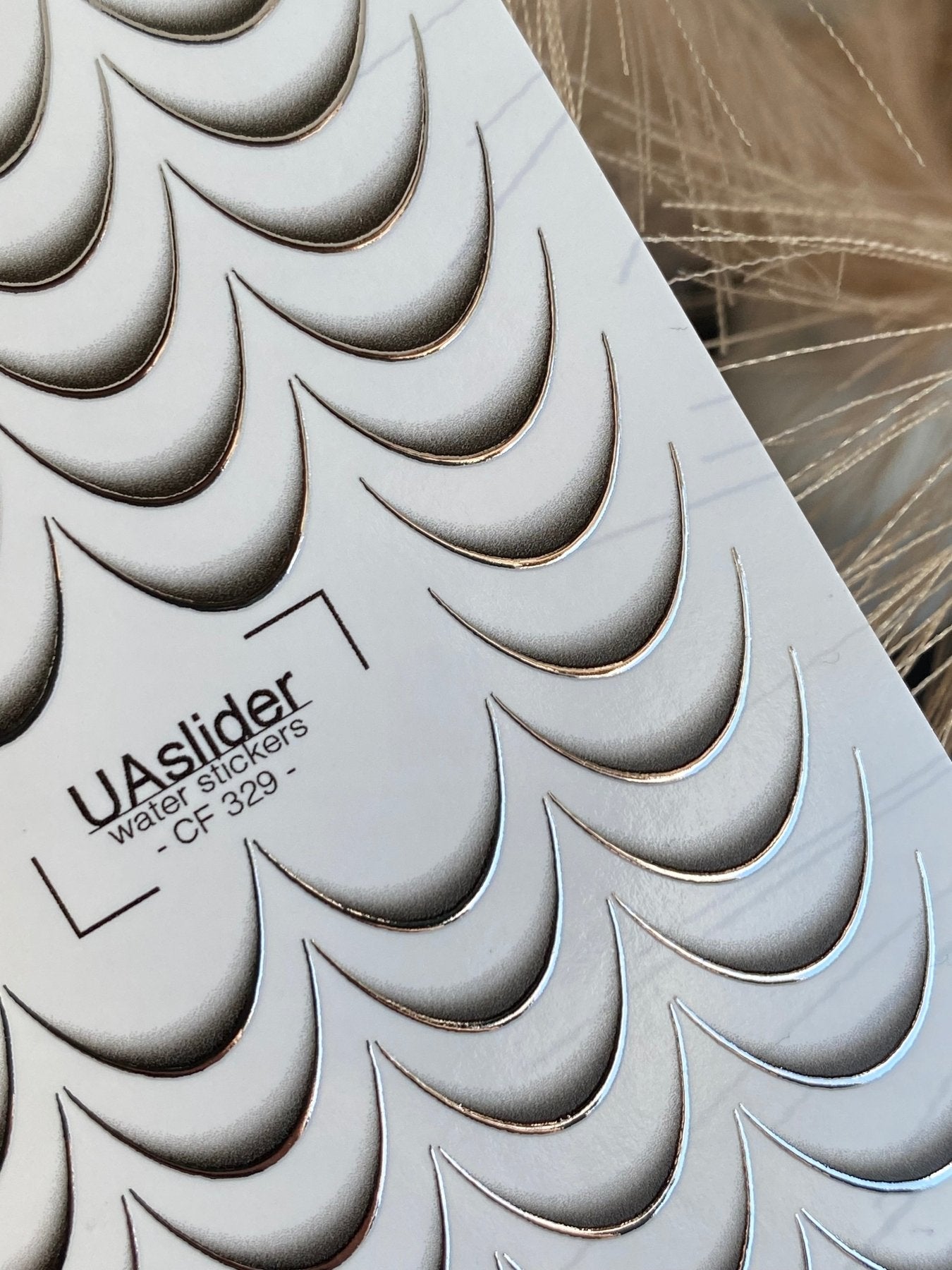Nail Water Decal CF-329 | French Water Slide Nail Decals | Black and Silver Gradient Tips - UASLIDER