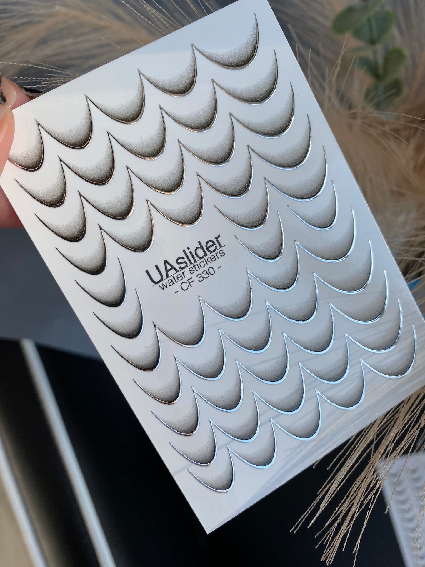 Naklejka na paznokcie CF-330 | Francuskie naklejki wodne do paznokci | Przydymione nagie gradientowe końcówki