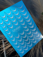 Nail Water Decal CF-333 | French Water Slide Nail Decals | Blue Gradient with Silver Outline - UASLIDER