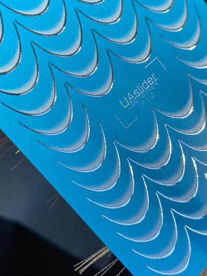 Tırnak Su Transferi CF-332 | Fransız Su Kaydırmalı Tırnak Transferleri | Gri Gradyan Gümüş Konturlu