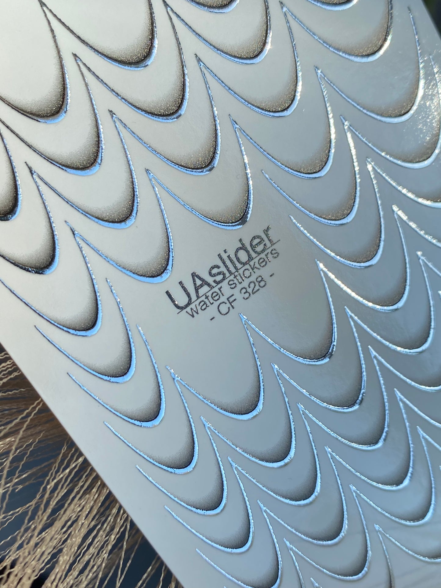 Nagel Wasserabziehbild CF-328 | Französische Wasserfolien-Nagelabziehbilder | Nude Farbverlauf mit Silberner Umrandung