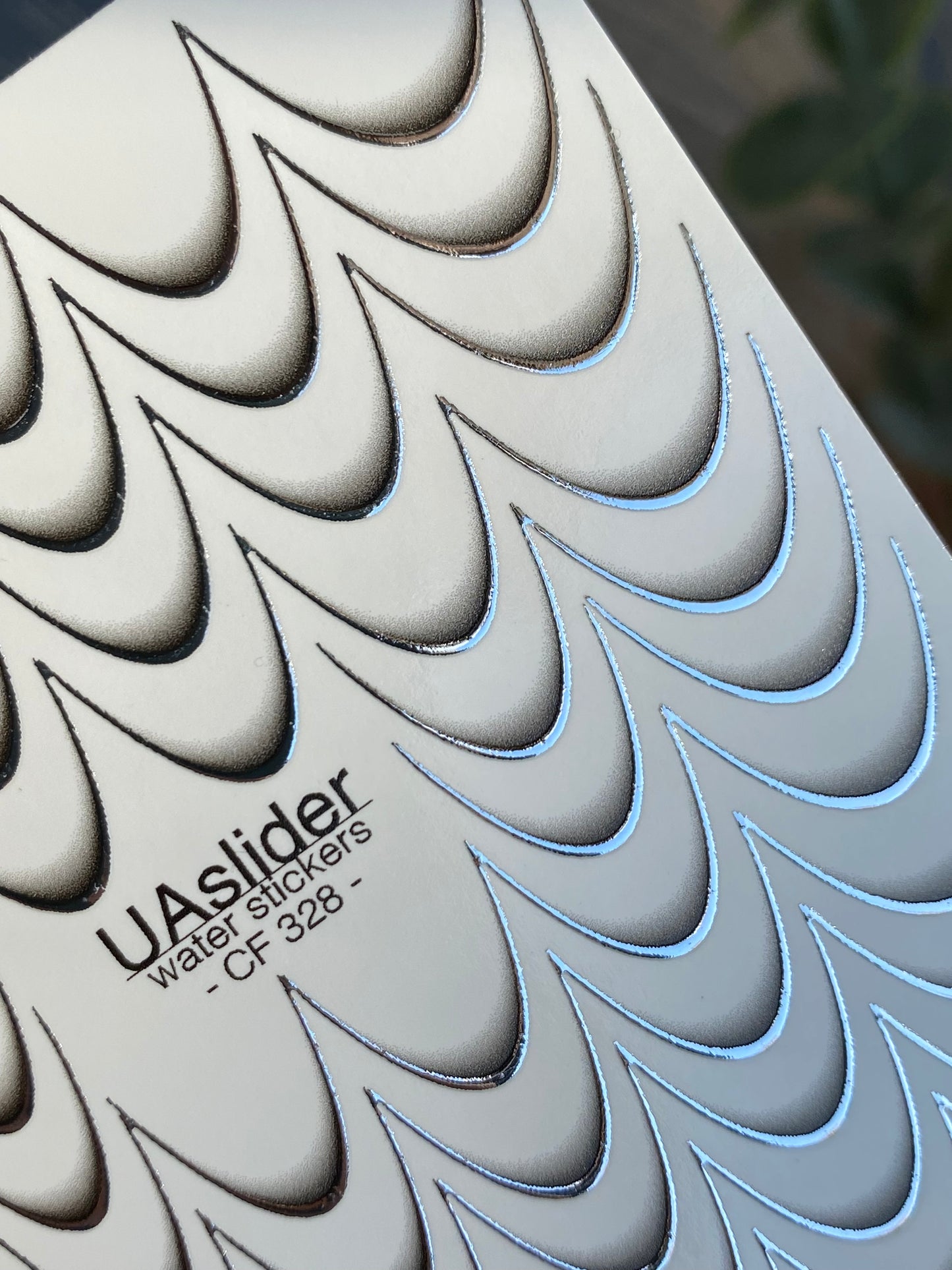 Nagel Wasserabziehbild CF-328 | Französische Wasserfolien-Nagelabziehbilder | Nude Farbverlauf mit Silberner Umrandung