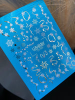 Nail Water Decal CF-022 | Winter Nail Water Decals, Snowflake Garlands and Gold Swirls - UASLIDER