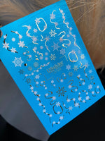 Nail Water Decal CF-022 | Winter Nail Water Decals, Snowflake Garlands and Gold Swirls - UASLIDER