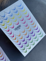 Nail Water Decal CF-326 | French Water Slide Nail Decals | Multicolor Gradient Tips - UASLIDER