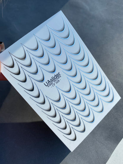 Nagel Wasserabziehbild CF-328 | Französische Wasserfolien-Nagelabziehbilder | Nude Farbverlauf mit Silberner Umrandung