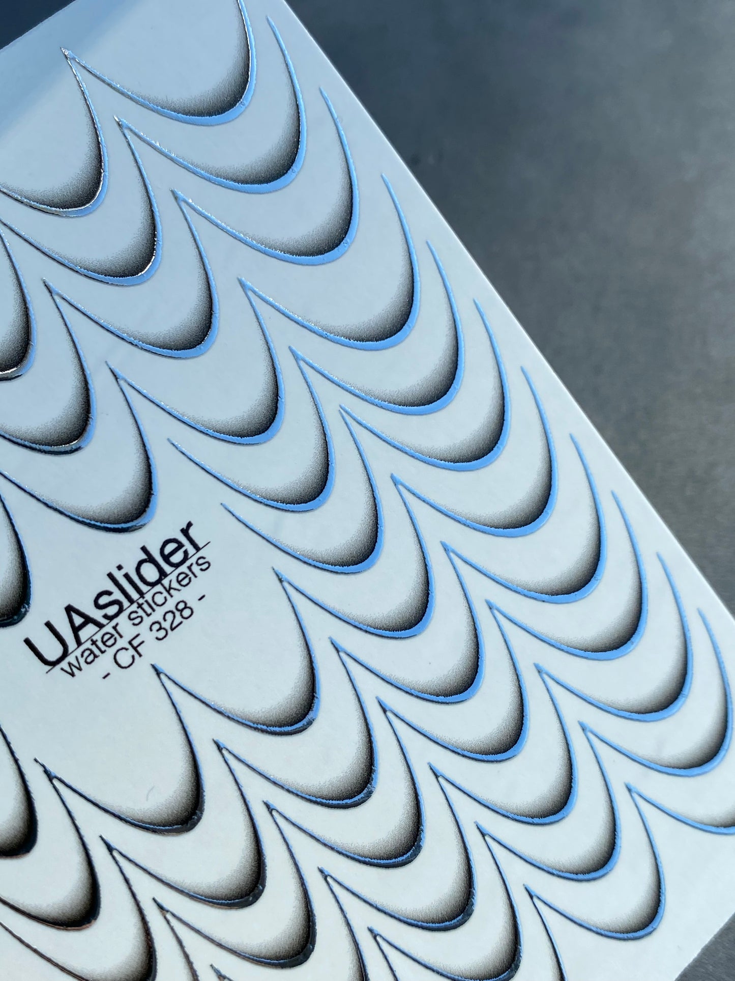 Nagel Wasserabziehbild CF-328 | Französische Wasserfolien-Nagelabziehbilder | Nude Farbverlauf mit Silberner Umrandung