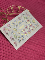 Nail Water Decal CF-092 | Watercolor Flowers & Dragonflies Nail Art Stickers | Floral Water Slide Decals - UASLIDER