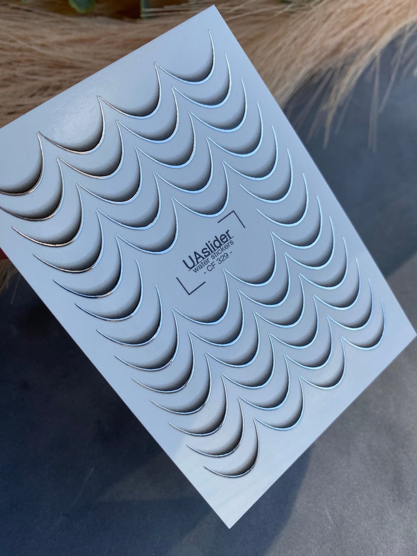 Nail Water Decal CF-329 | French Water Slide Nail Decals | Black and Silver Gradient Tips - UASLIDER