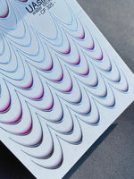 Nail Water Decal CF-325 | French Water Slide Nail Decals | Gradient Silver Outlines - UASLIDER