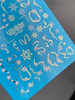 Nail Water Decal CF-022 | Winter Nail Water Decals, Snowflake Garlands and Gold Swirls - UASLIDER