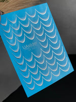 Nail Water Decal CF-333 | French Water Slide Nail Decals | Blue Gradient with Silver Outline - UASLIDER