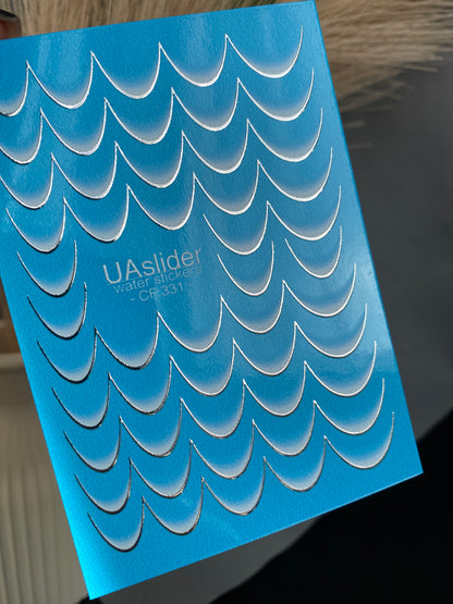 Nail Water Decal CF-331 | French Water Slide Nail Decals | Classic White Gradient Tips