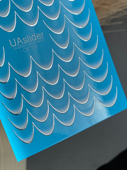 Nail Water Decal CF-331 | French Water Slide Nail Decals | Classic White Gradient Tips