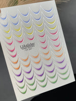 Nail Water Decal CF-327 | French Water Slide Nail Decals | Rainbow Ombre French Tips - UASLIDER