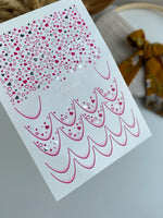 Nail Water Decal CF-491 | Pink & Silver Heart Nail Water Decals | French Tip Romantic Design - UASLIDER