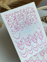 Nail Water Decal CF-491 | Pink & Silver Heart Nail Water Decals | French Tip Romantic Design - UASLIDER