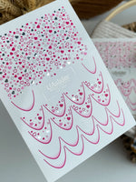 Nail Water Decal CF-491 | Pink & Silver Heart Nail Water Decals | French Tip Romantic Design - UASLIDER