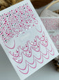 Nail Water Decal CF-491 | Pink & Silver Heart Nail Water Decals | French Tip Romantic Design