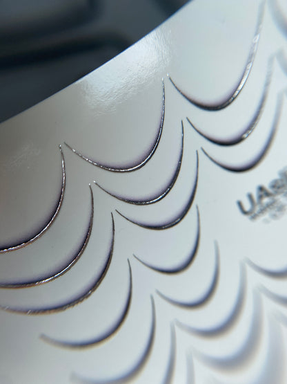 Nail Water Decal CF-270 | French Water Slide Nail Decals | Silver Curved Lines for French Tips