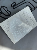 Nail Water Decal Fs-161 | Water Slide Nail Decals French | Silver Curve Lines - UASLIDER