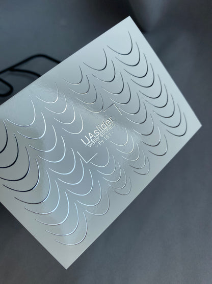 Nail Water Decal Fs-161 | Water Slide Nail Decals French | Silver Curve Lines