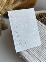 Nail Water Decal Fg-275 | Water Slide Nail Decals | Gold Foil French Tips with Leaves - UASLIDER
