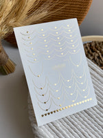 Nail Water Decal Fg-274 | Water Slide Nail Decals | Gold Foil French Tips with Hearts - UASLIDER