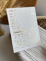 Nail Water Decal Fg-272 | Water Slide Nail Decals | Gold Foil Words and Love Quotes - UASLIDER