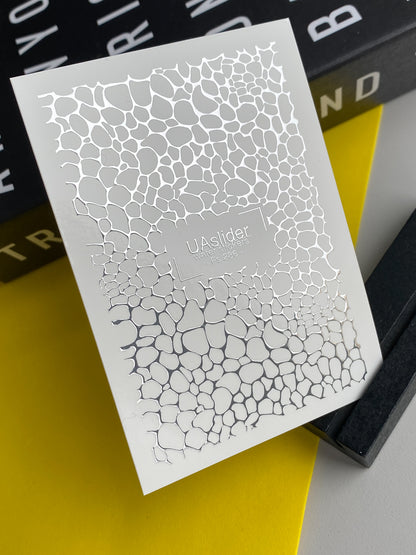 Nail Water Decal Fs-286 | Silver Stone Texture Water Slide Nail Decals | Foil Reptile Skin Nail Tattoos