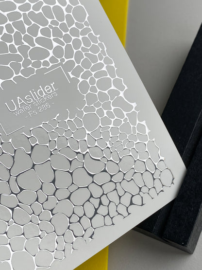 Nail Water Decal Fs-286 | Silver Stone Texture Water Slide Nail Decals | Foil Reptile Skin Nail Tattoos