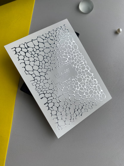 Nail Water Decal Fs-286 | Silver Stone Texture Water Slide Nail Decals | Foil Reptile Skin Nail Tattoos