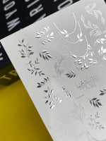 Nail Water Decal Fs-285 | Silver Leaf Branch Water Slide Nail Decals | Elegant Foil Botanical Nail Tattoos - UASLIDER