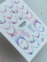 Nail Water Decal CF-439 | Butterfly French Tip Nail Decals | Dreamy Gradient Water Slide Stickers - UASLIDER