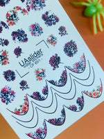 Nail Water Decal CF-651 | Floral Water Slide Nail Decals | Roses & French Bouquets
