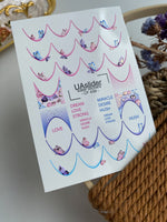 Nail Water Decal CF-439 | Butterfly French Tip Nail Decals | Dreamy Gradient Water Slide Stickers - UASLIDER