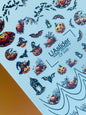 Nail Water Decal CF-649 | Halloween Water Slide Nail Decals | Pumpkins, Bats & French Tips