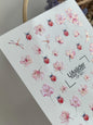 Nail Water Decal CF-501 | Water Slide Nail Decals with Flowers & Ladybugs | Spring Nail Art