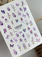 Nail Water Decal CF-506 | Water Slide Nail Decals with Lavender Cupcakes & Butterflies | Sweet Floral Nail Art - UASLIDER