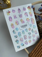 Nail Water Decal CF-511 | Water Slide Nail Decals with Abstract Faces | Modern Line Art Nail Tattoos - UASLIDER