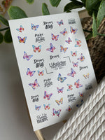 Nail Water Decal CF-521 | Water Slide Nail Decals with Colorful Butterflies & Quotes | Inspirational Nail Art - UASLIDER