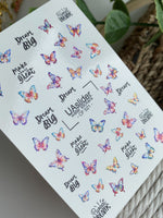 Nail Water Decal CF-521 | Water Slide Nail Decals with Colorful Butterflies & Quotes | Inspirational Nail Art - UASLIDER