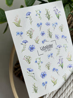 Nail Water Decal CF-530 | Water Slide Nail Decals with Forget-Me-Nots, Lilies of the Valley & Bellflowers | Delicate Floral Nail Art - UASLIDER