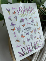 Nail Water Decal CF-532 | Water Slide Nail Decals with Lavender, Butterflies & Bees | Provence Nail Art - UASLIDER