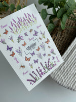 Nail Water Decal CF-532 | Water Slide Nail Decals with Lavender, Butterflies & Bees | Provence Nail Art - UASLIDER