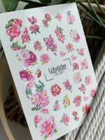 Nail Water Decal CF-537 | Water Slide Nail Decals with Roses | Romantic Floral Nail Stickers - UASLIDER