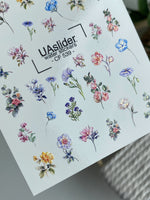Nail Water Decal CF-539 | Water Slide Nail Decals with Tiny Wildflowers | Delicate Floral Nail Art - UASLIDER